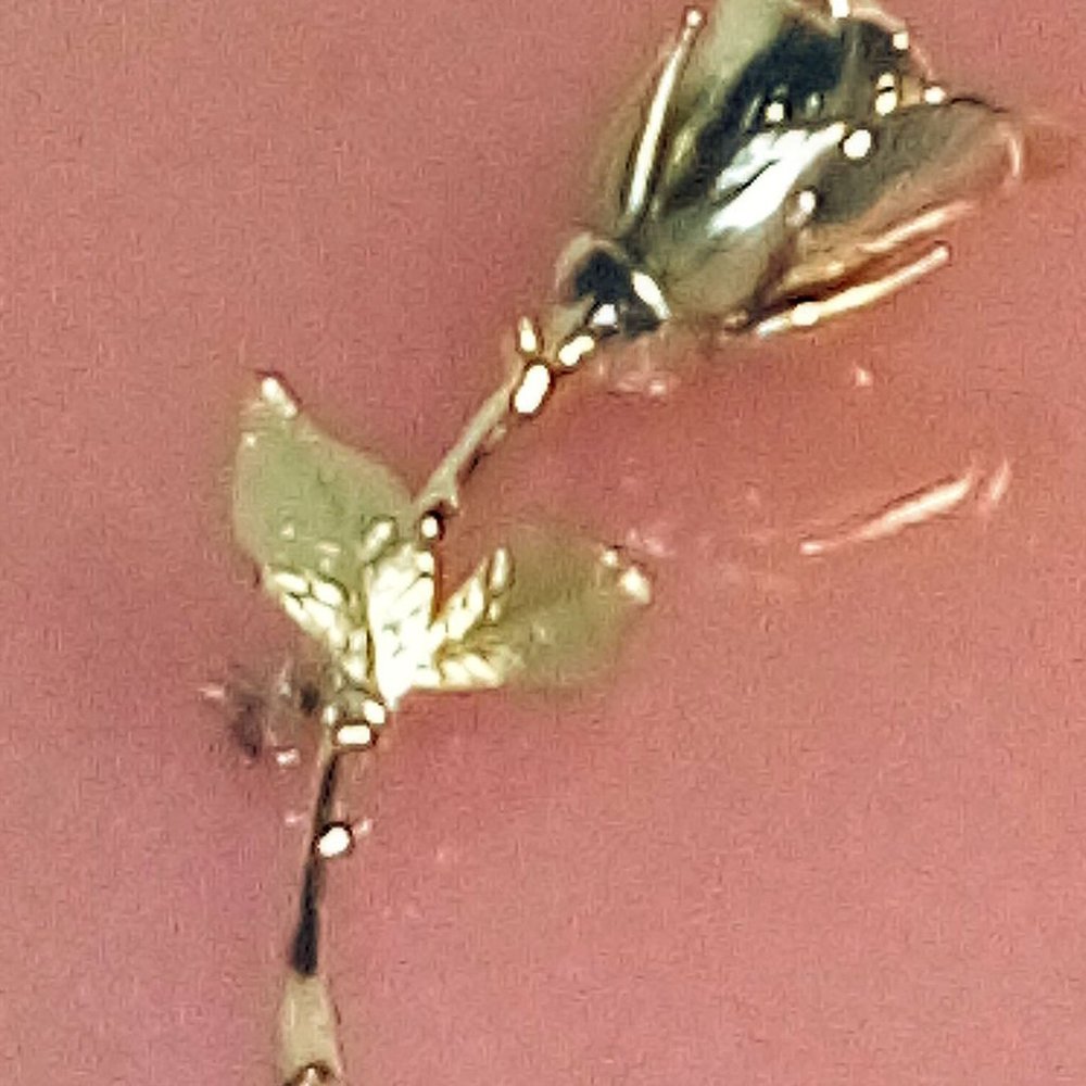 Vintage Gold toned Rose Brooch